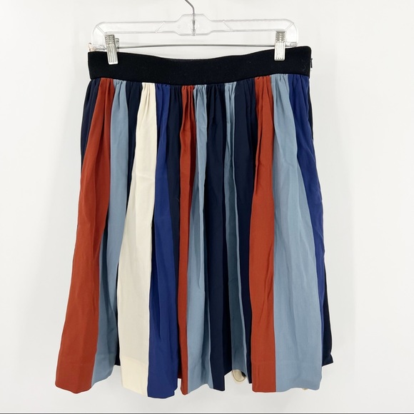 Chloe Striped Wool Pleated Silk Striped Skirt 36 - Picture 2 of 11